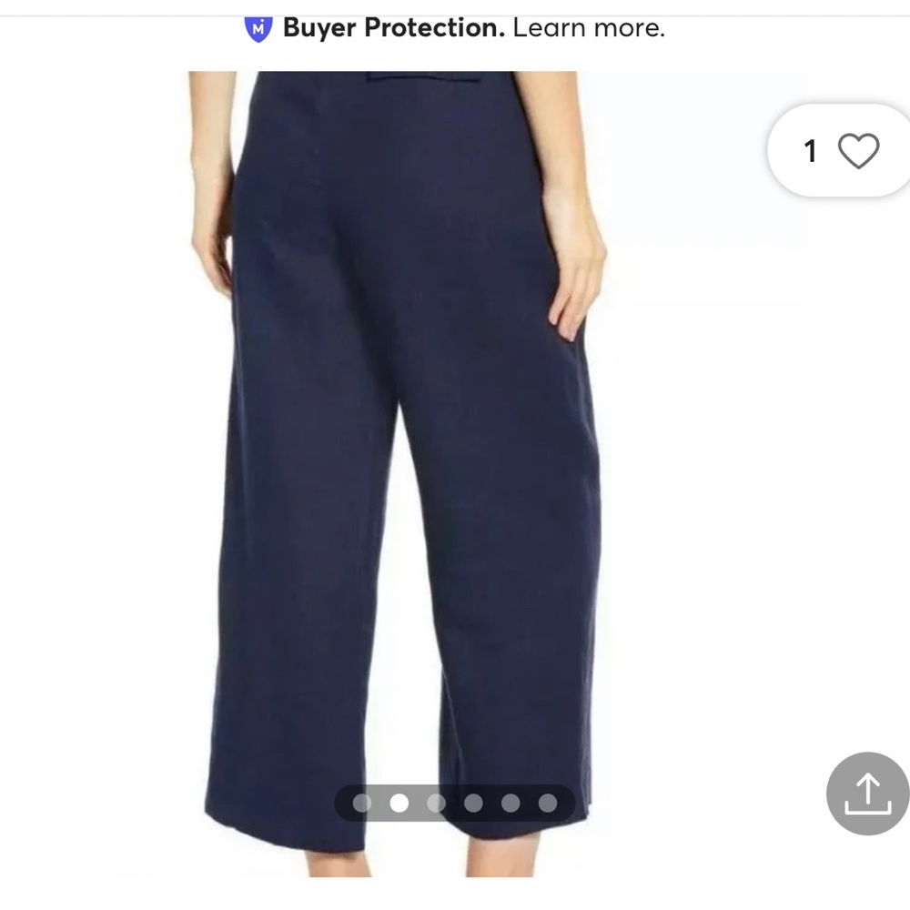 J Crew Iesha Tie Cropped Wide Leg Linen